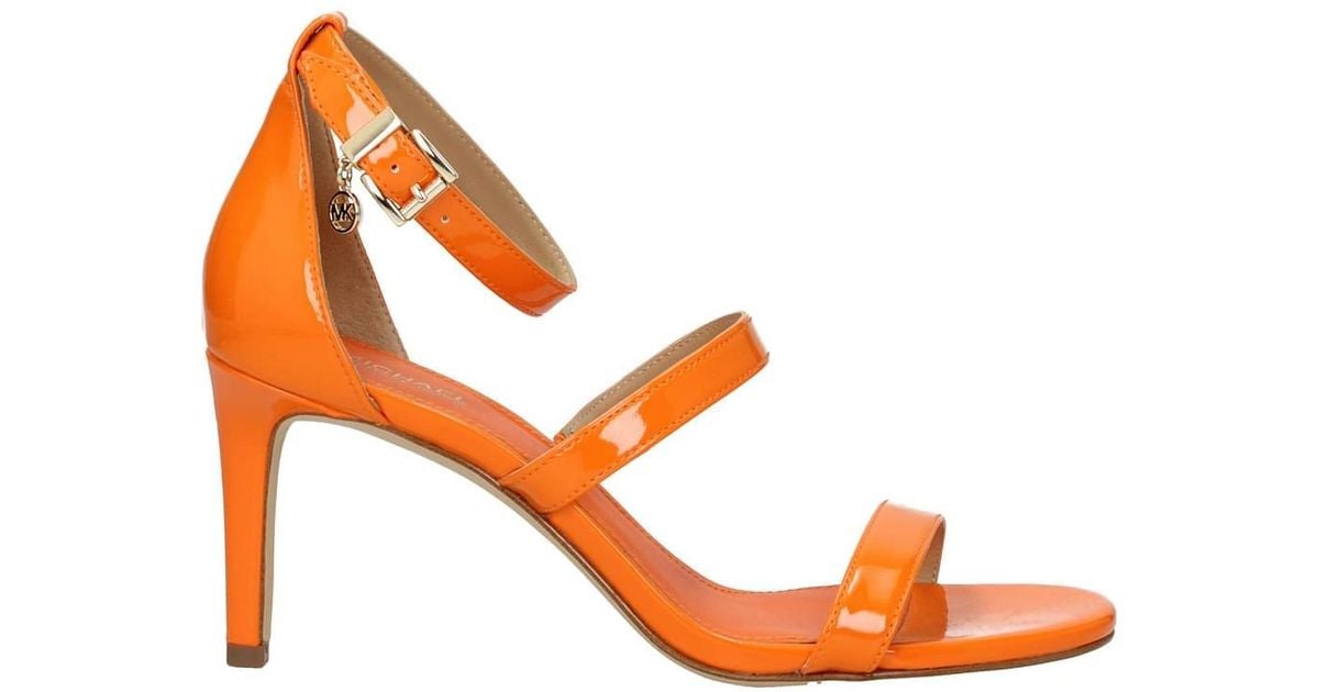 Orange patent leather sandals hot sale