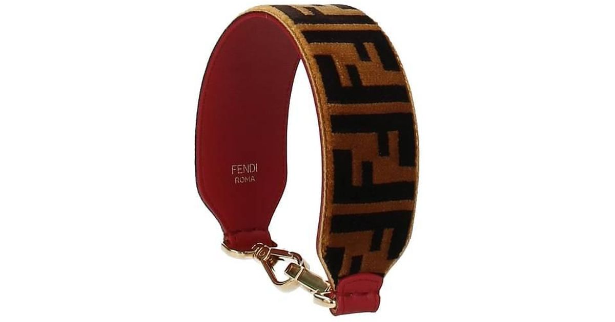 Fendi Shoulder Strap Handle Velvet Brown in White Lyst