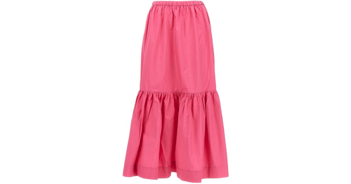 A New Day Womens Flounce Skirt Brown Midi Pockets Ruffles 100% Cotton Plus  XXL | eBay