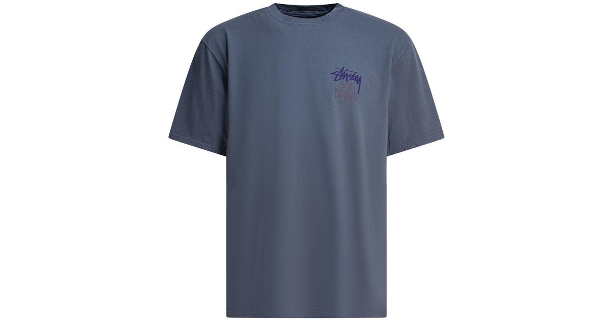 Stussy Pigment Dyed Look Beyond T-Shirt in Blue for Men