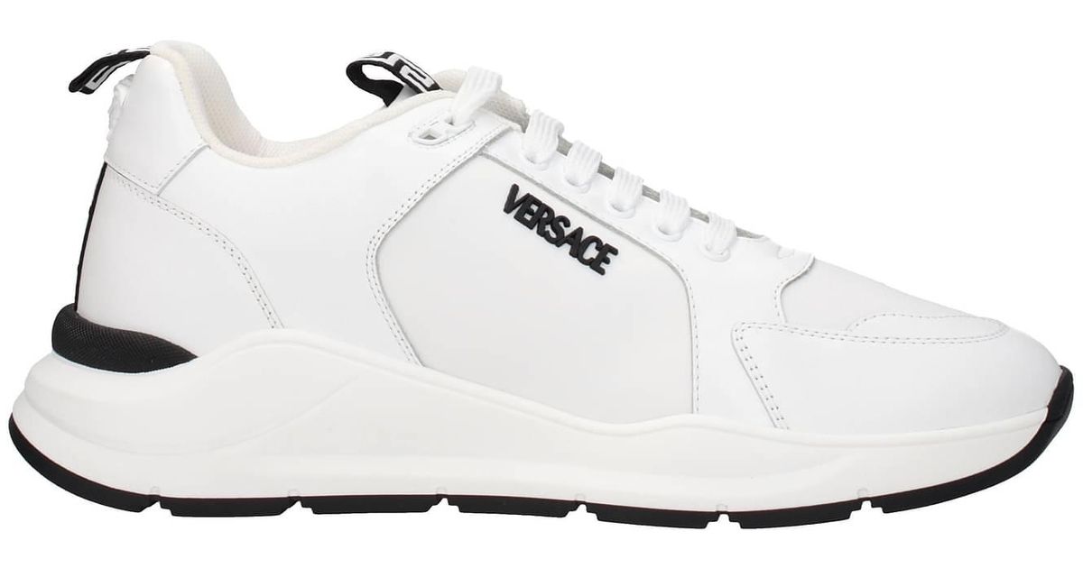 Versace Sneakers Leather White Black for Men Lyst