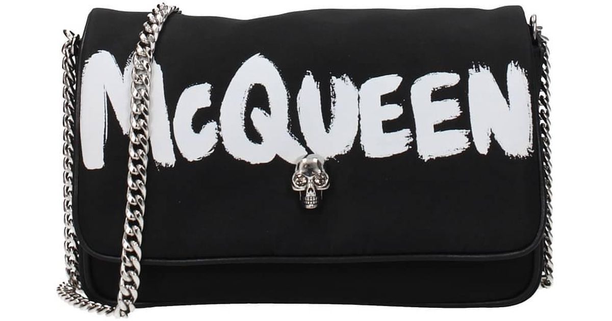 Alexander McQueen Clutches Skull Fabric Black White | Lyst