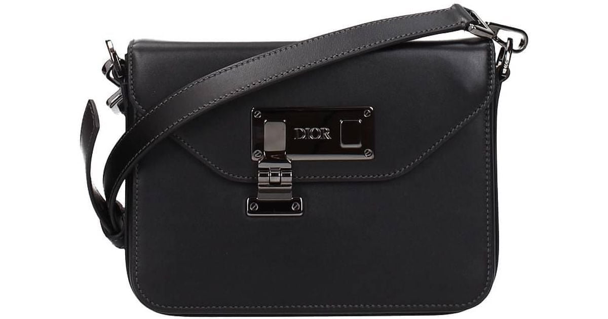 Dior Crossbody Bag Leather Black for Men Lyst