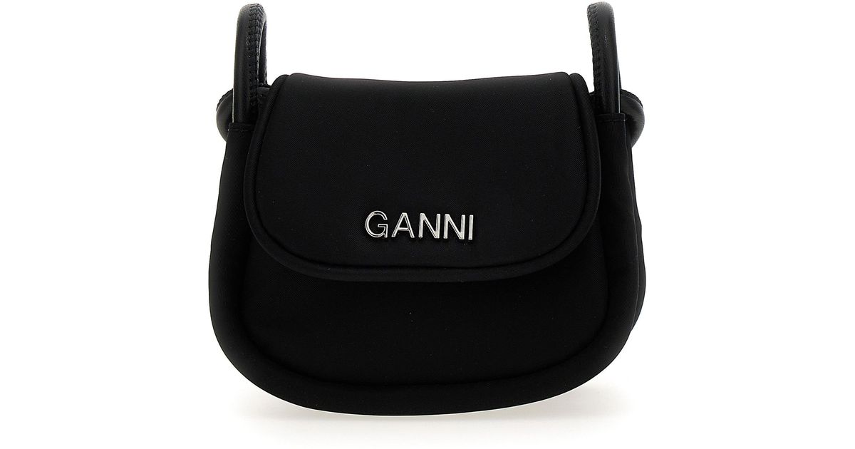Ganni Knot Flap Over Crossbody Bags in Black Lyst