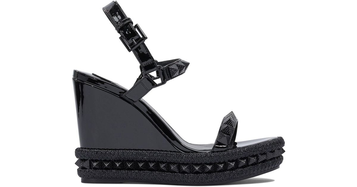 Christian Louboutin Pyraclou 110 Patent/lining Sandals Black