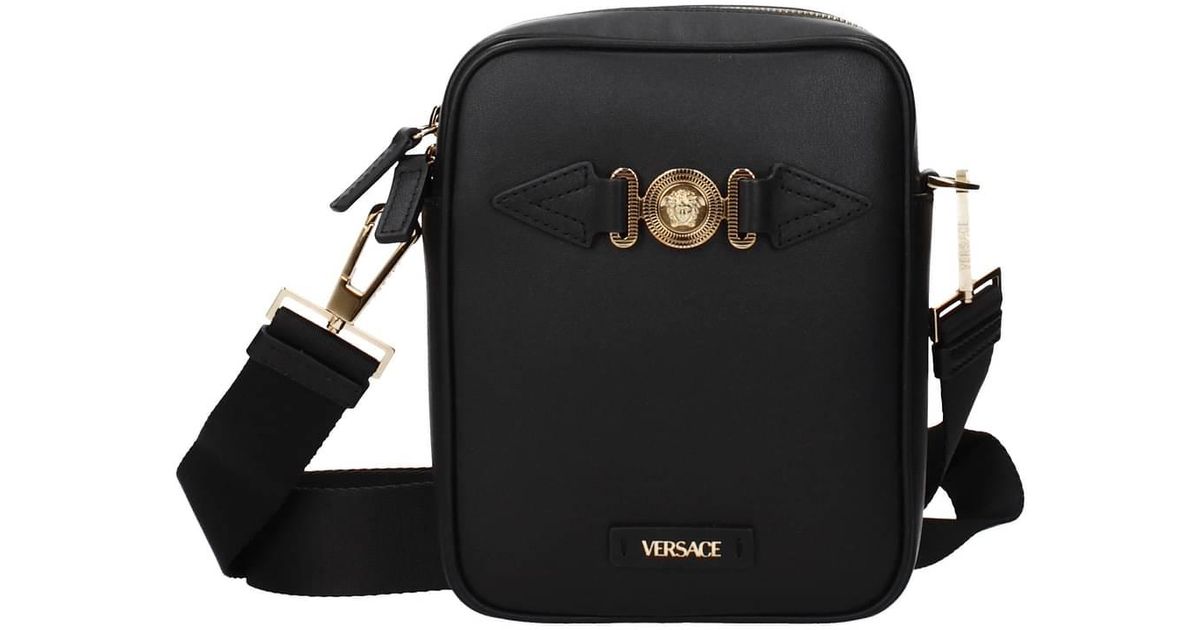 Versace Crossbody Bag Leather Black for Men Lyst