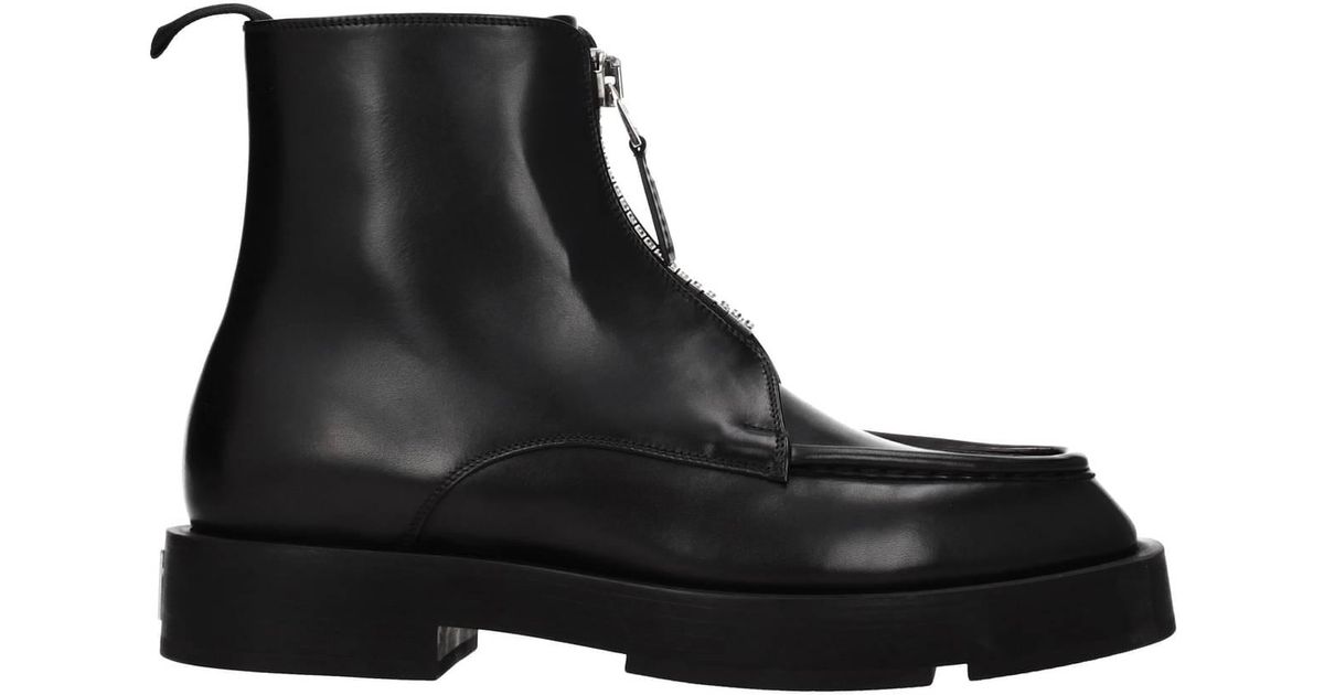 Givenchy Ankle Boot Squared Leather in Black for Men | Lyst