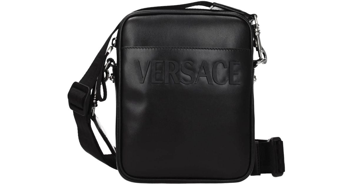 Versace Crossbody Bag Leather Black for Men Lyst