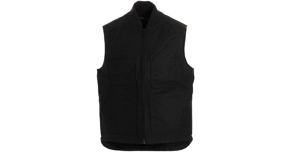 Filson 'tin Cloth Insulated Work' Sleeveless Jacket in Black for Men Lyst