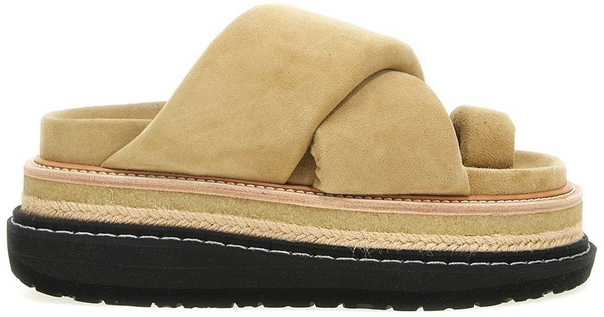 Sacai 'multiple Sole' Sandals in Natural | Lyst