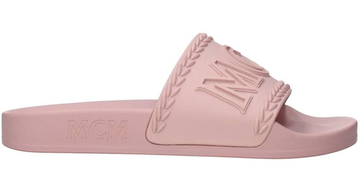 MCM Slippers And Clogs Rubber Pink | Lyst