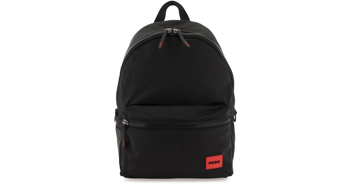 HUGO Recycled Nylon Backpack in Black for Men | Lyst