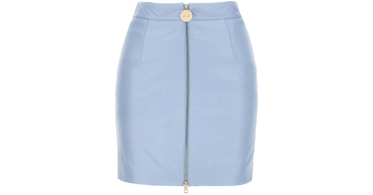 Liu Jo Leather Skirt Skirts in Blue | Lyst