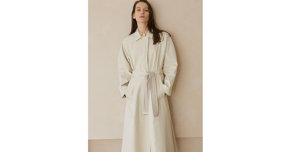 ahwe Bailey Overfit Trench Coat in Ivory (White) | Lyst