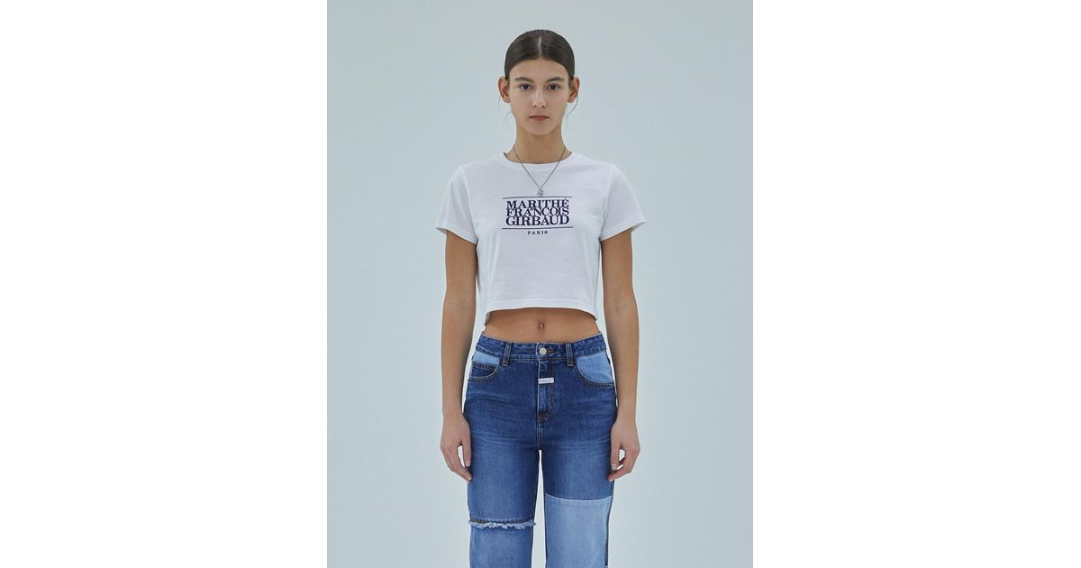 Marithé et François Girbaud W Classic Logo Cropped T-shirt in 