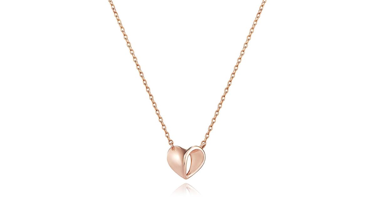 HYÈRES LOR Petitlor 14k Heart Necklace in Rose Gold (Metallic) | Lyst
