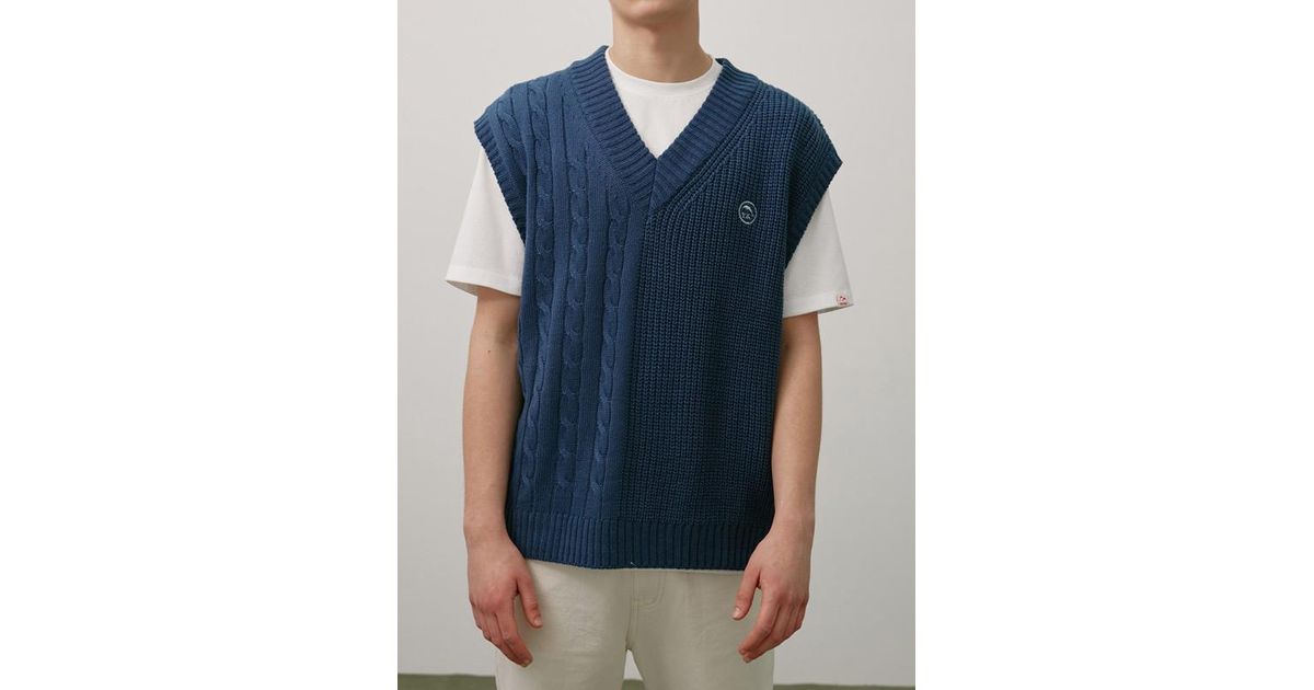WAIKEI Synthetic Mix Knit Vest Classic Blue - Lyst