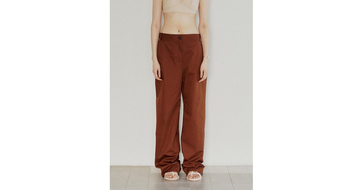 Cotton Stitch Pants in Brown | Lyst