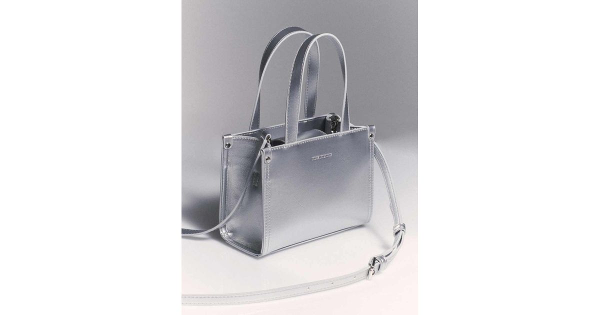 Jill Stuart Leather Nano Chemi Bag in Gray | Lyst