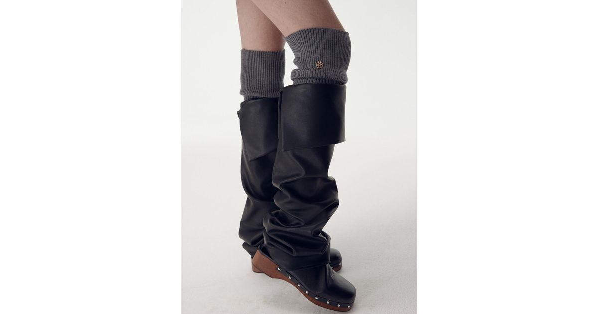 MAISONMARAIS Faux Leather Leg Warmer in Blue Lyst