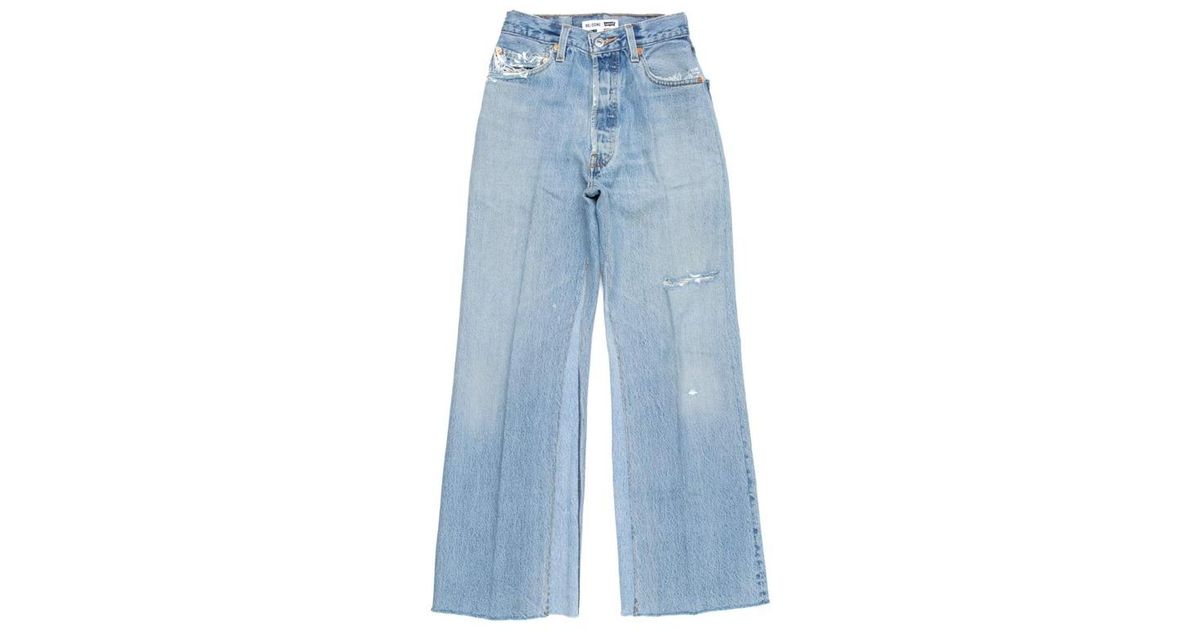 RE/DONE Levis Ultra High Rise Wide Leg Crop in Blue | Lyst