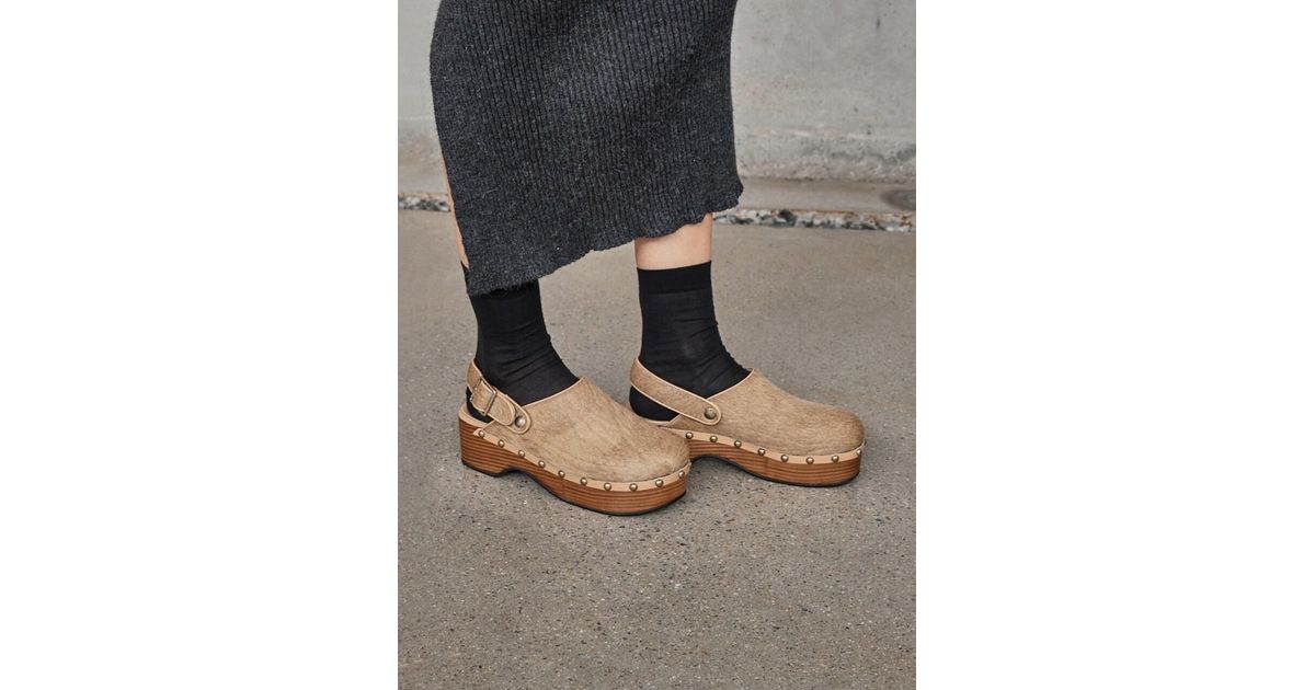 NEUTE Leather Valentina 2 Way Clog Mules in Beige (Grey) Lyst Canada