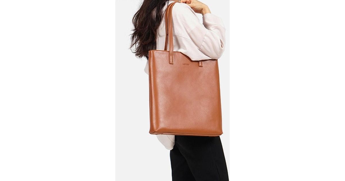 Lotuff Leather Leather Tote Bag in Brown for Men | Lyst