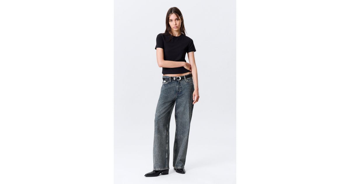 Rahtech Weekday Weekday Dynasty Low Rise Loose Wide Leg Jeans in Blue | Lyst UK