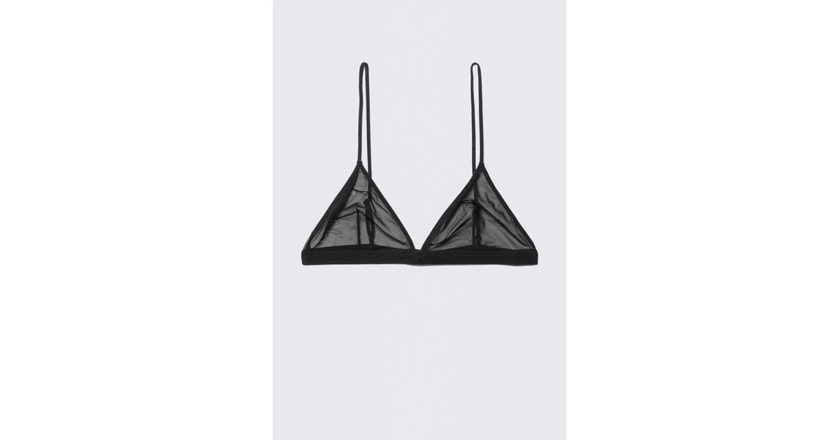 Weekday Soft Mesh Triangle Bra in Black | Lyst UK