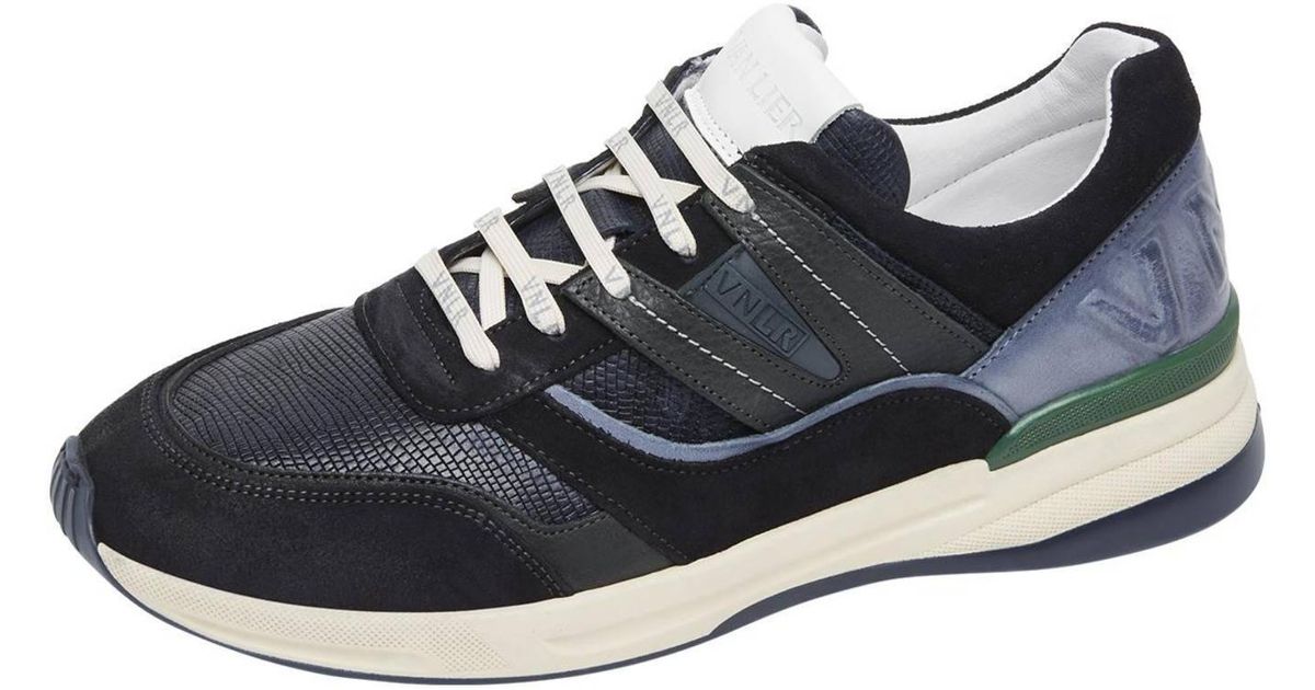 VAN LIER Rubber Ferro Leren Sneakers in het Blauw voor heren - Lyst
