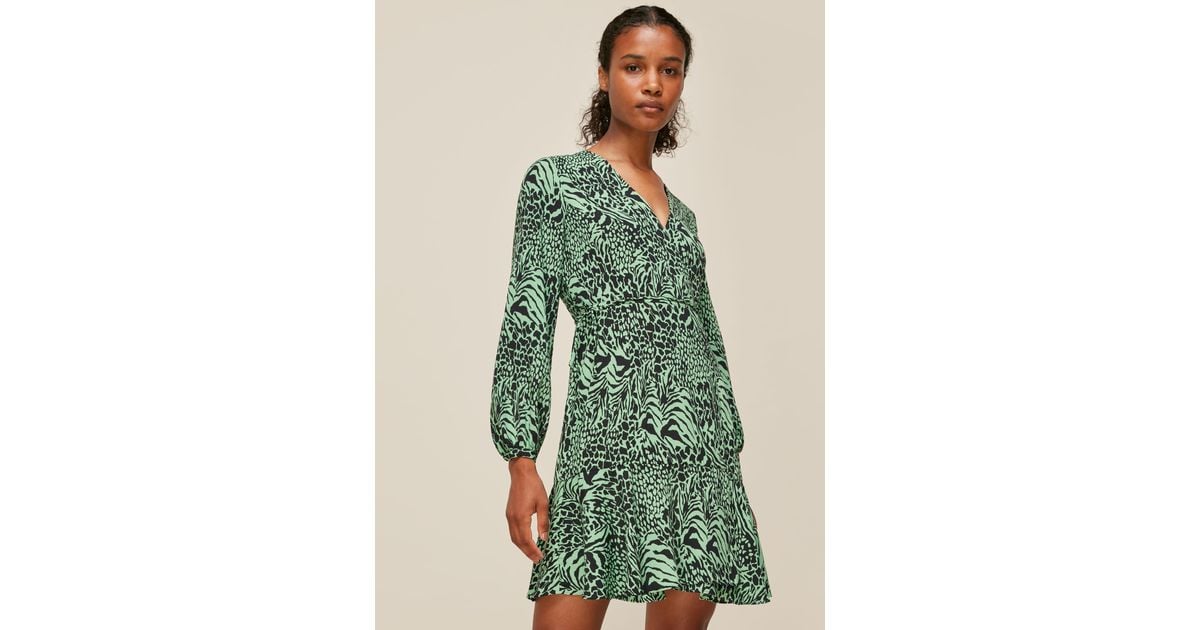 Whistles animal sale print wrap dress