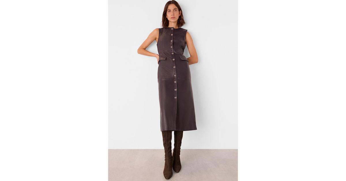whistles leather dress Whistles Rosamund A-Line Leather Dress