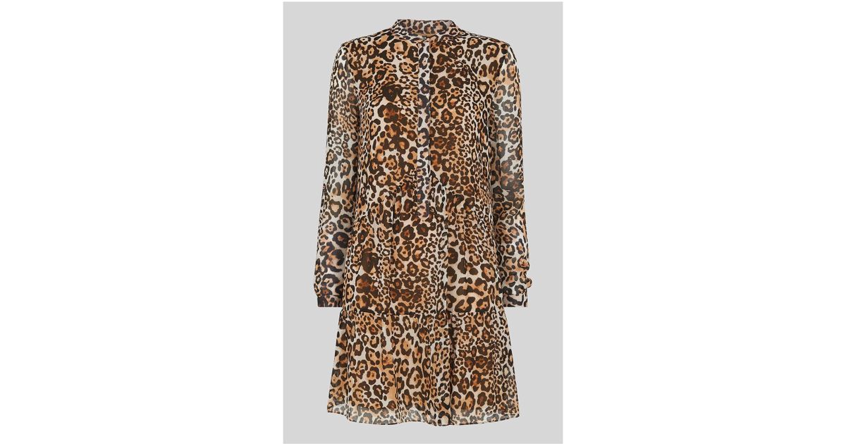 whistles animal print shirt dress