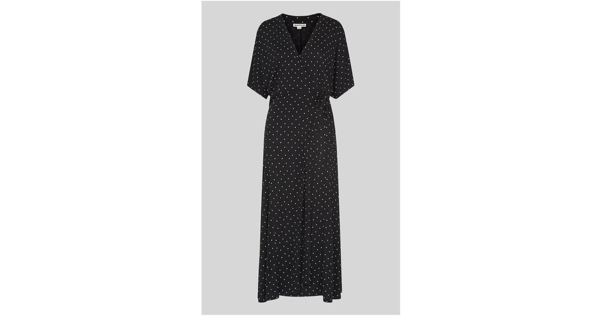 whistles spot wrap jersey dress