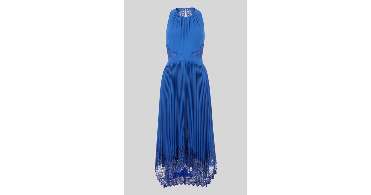 whistles lana lace pleat dress