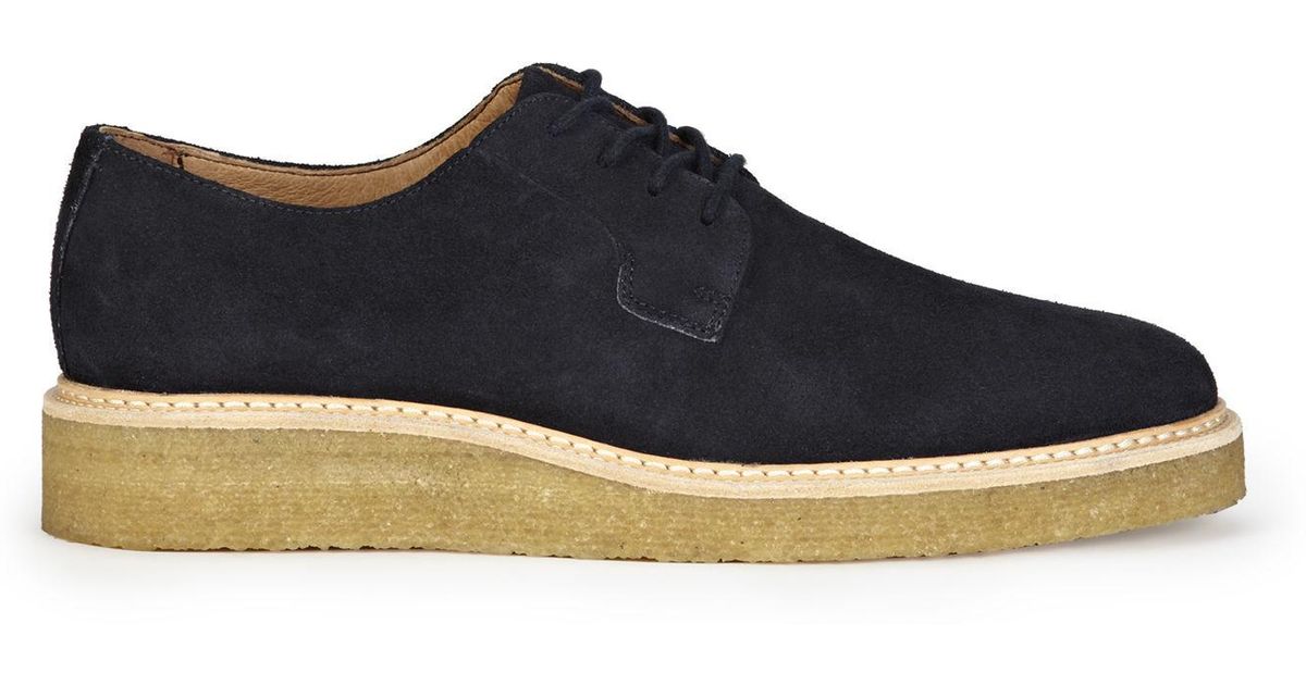 Whistles Crepe Sole Suede Derby Shoes in Navy (Blue) for