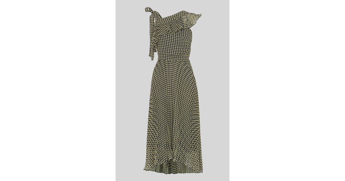 Whistles Synthetic Erin Gingham Pleat Dress Lyst