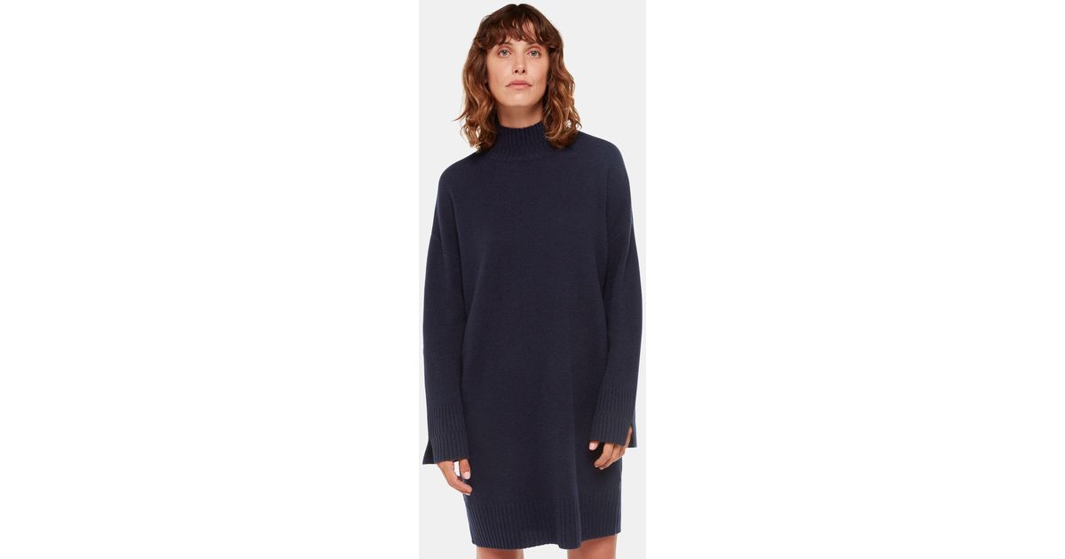 Whistles Amelia Wool Knitted Dress in Blue Lyst