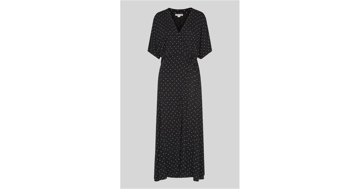 whistles spot wrap jersey dress
