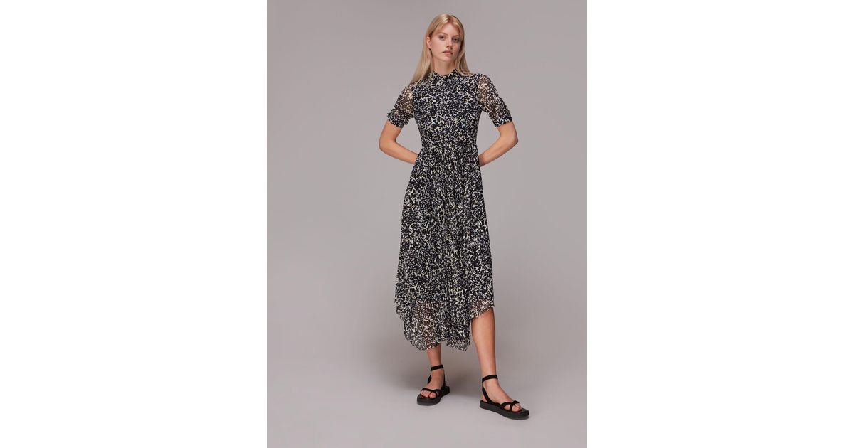 Whistles Synthetic Smudge Cheetah Mesh Dress | Lyst