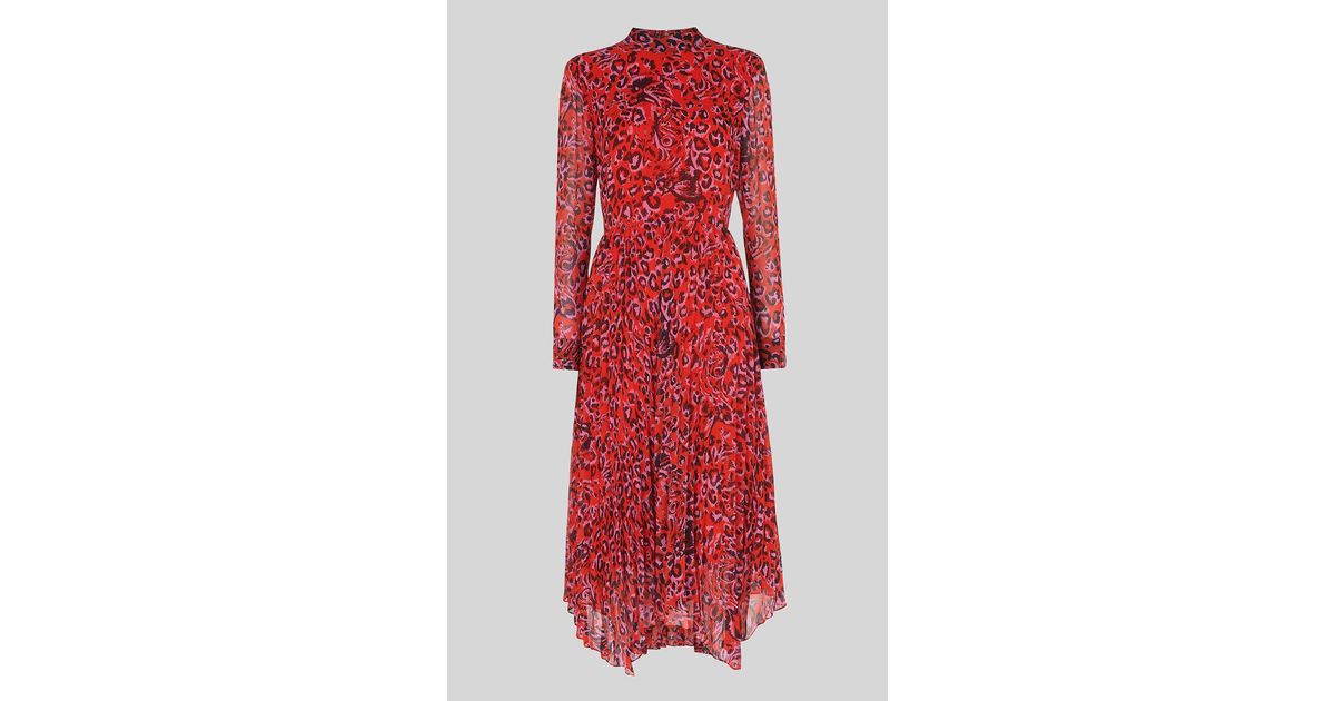 whistles jungle cat dress red