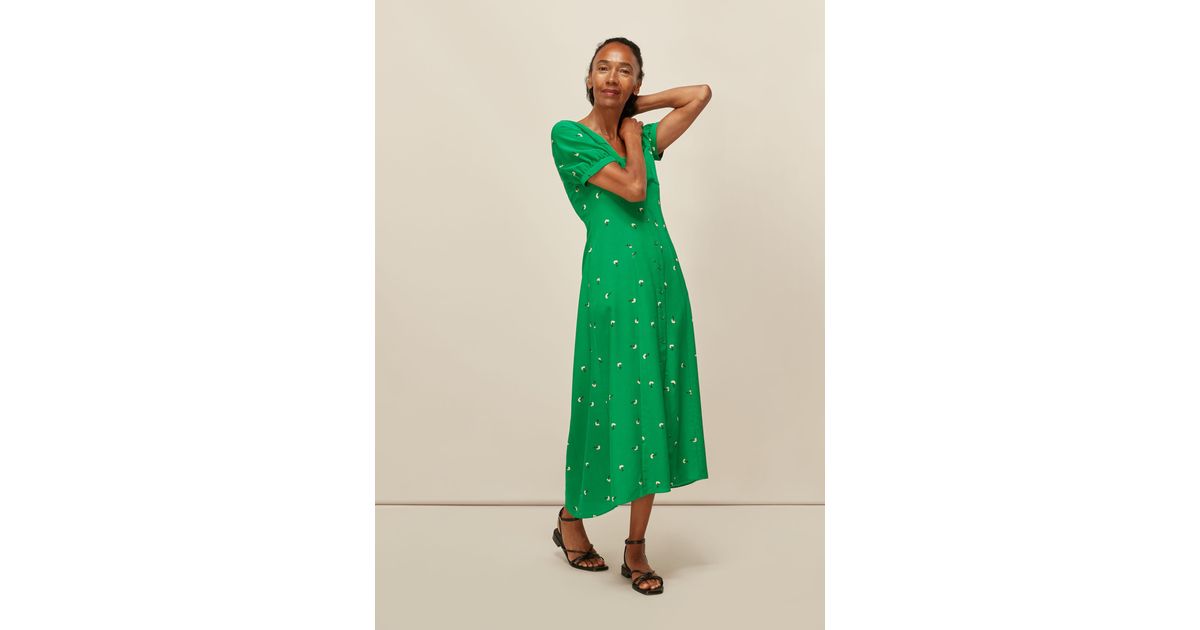 whistles ditsy green dress