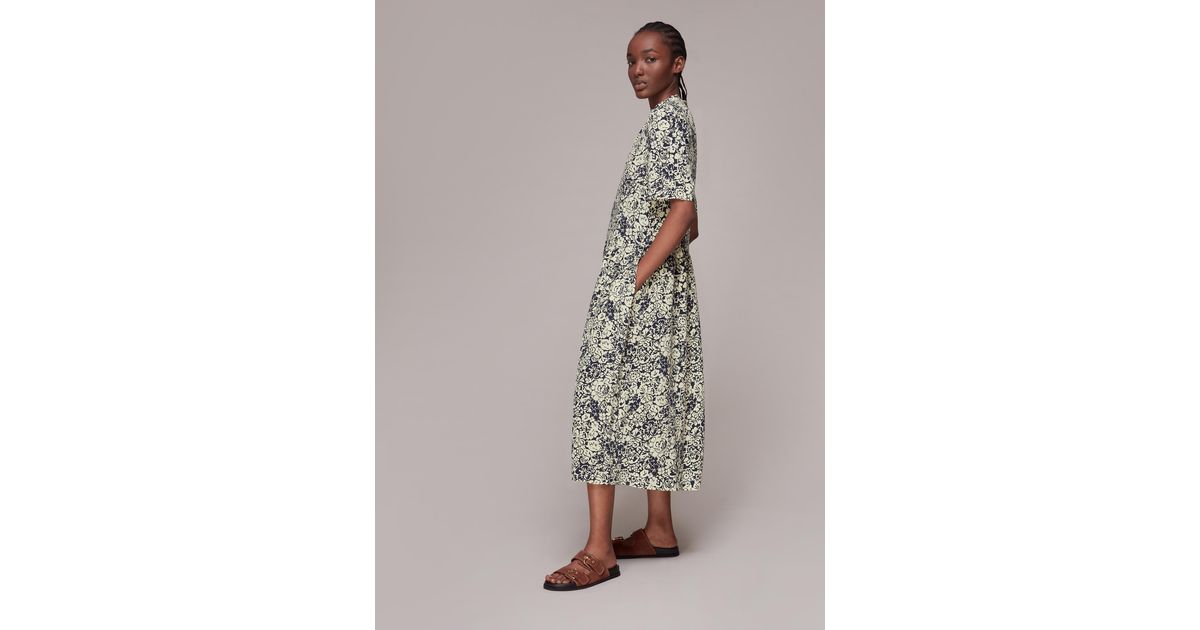 Whistles Graphic Floral Trapeze Dress in Grey Lyst UK