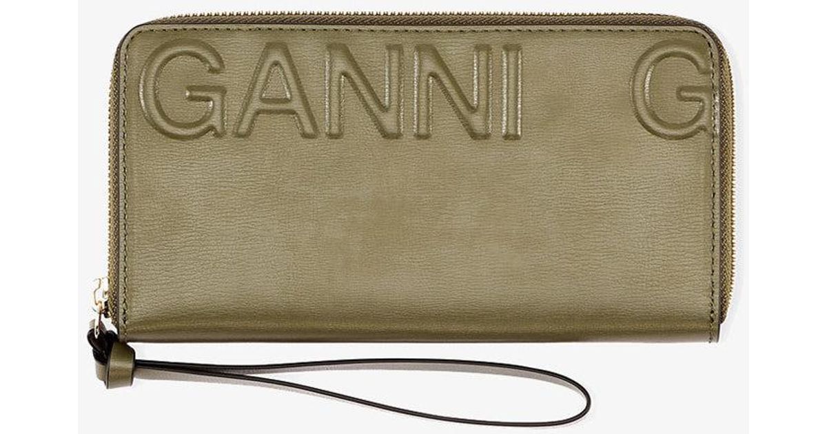 Ganni Recycled Leather Zip Around Wallet Lyst UK