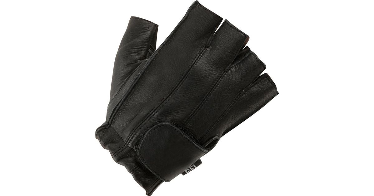 padded fingerless leather gloves