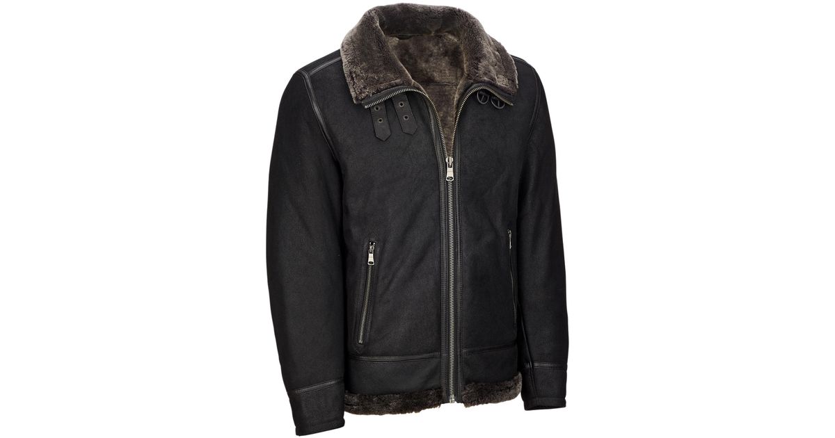 Wilsons Leather Big Tall Contemporary Genuine Jacket W Wilsons Leather Big Tall Contemporary Genuine Jacket W Shearling Lining In Black For Men Lyst