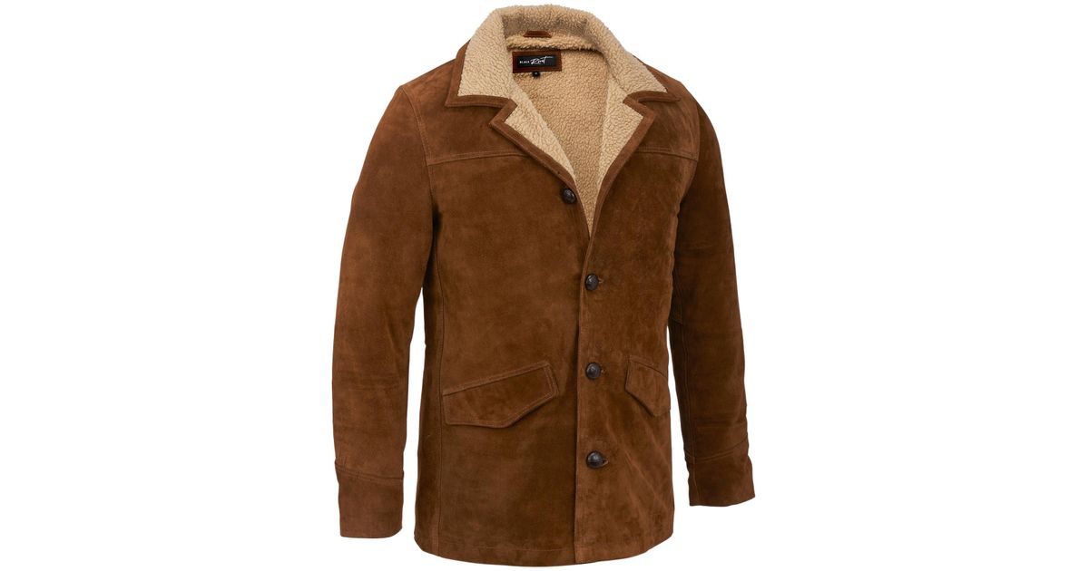 Wilsons Leather Brown Black Rivet Rancher Jacket For Men