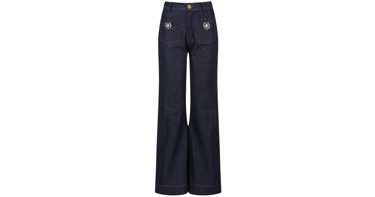 Storm Label Daisy Denim Wide Leg Jeans in Blue Lyst