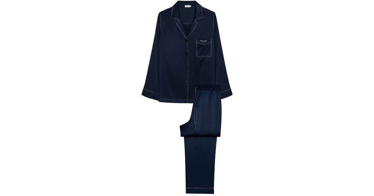 Manitu Manitu Liberty Silk Pajama Set in Blue for Men | Lyst UK