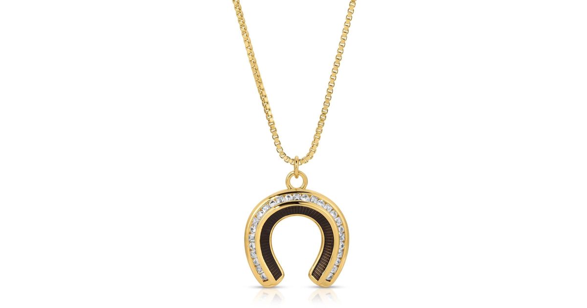 Good Fortune Rocks Glamrocks Jewelry Good Fortune Horseshoe Necklace in Metallic | Lyst